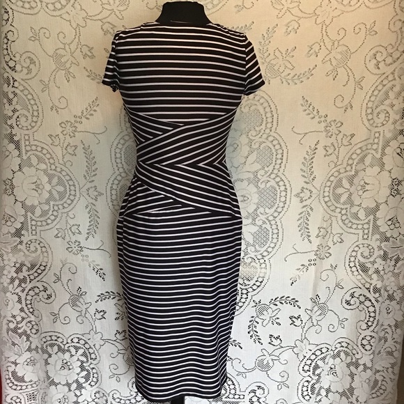 NWOT, Striped Bodycon Midi Dress - Picture 4 of 8